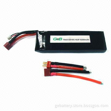 3.7V/8200mAh 10C lithium polymer battery pack, various models are available